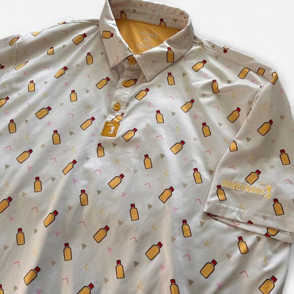BogeyBros Beer Bottle novelty Print Golf Polo Shirt Size 3XL | Novelty Golfcore - Picture 2 of 6